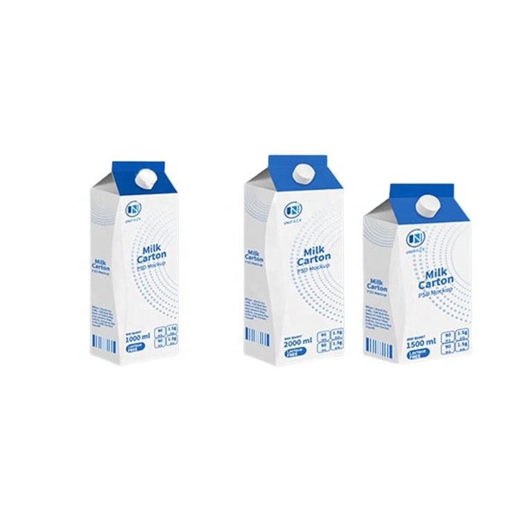 Unipack custom aseptic carton pack yogurt milk mango juice gable top carton packaging