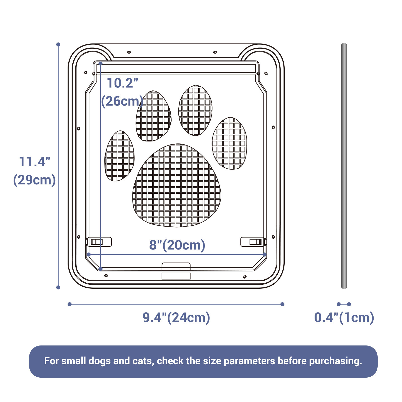 Uniperor Hot Sale Pet Door Lockable Magnetic Flap Screen Door Automatic Strong for Small Pet Puppy Dog and Cat Door