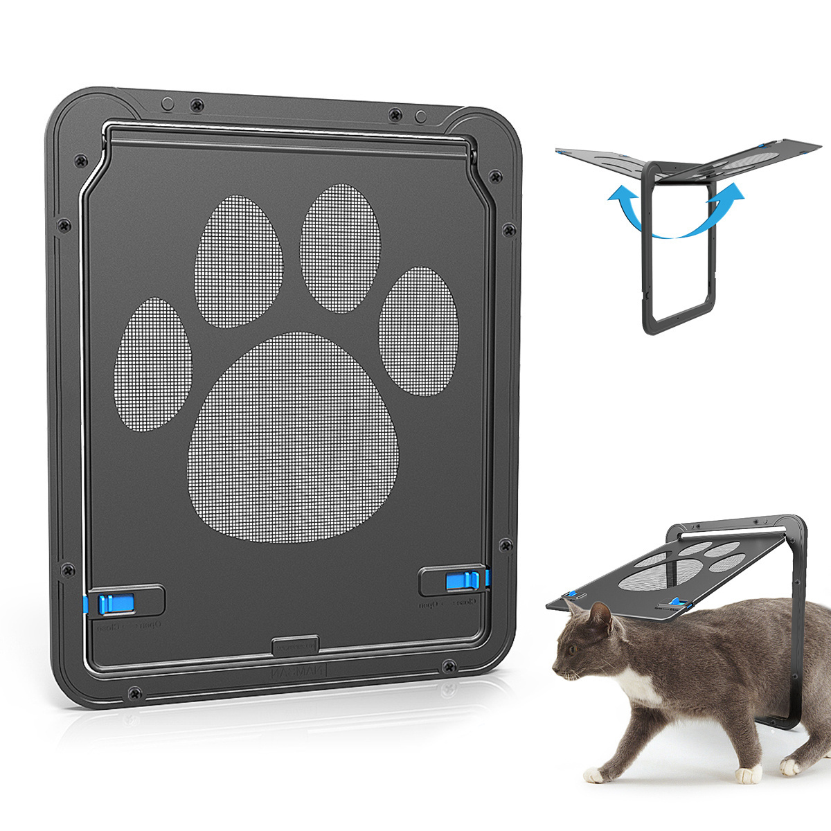 Uniperor Hot Sale Pet Door Lockable Magnetic Flap Screen Door Automatic Strong for Small Pet Puppy Dog and Cat Door