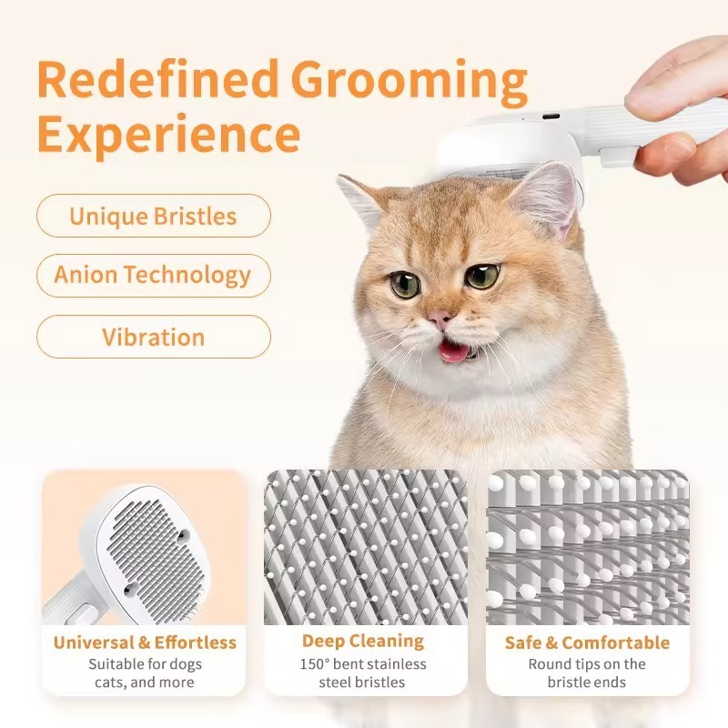 Uniperor Pet Grooming Brush Gadget 2024 New Arrival Cat Self Cleansing Comb Brush for Dog Slicker Brush Pet Appliance