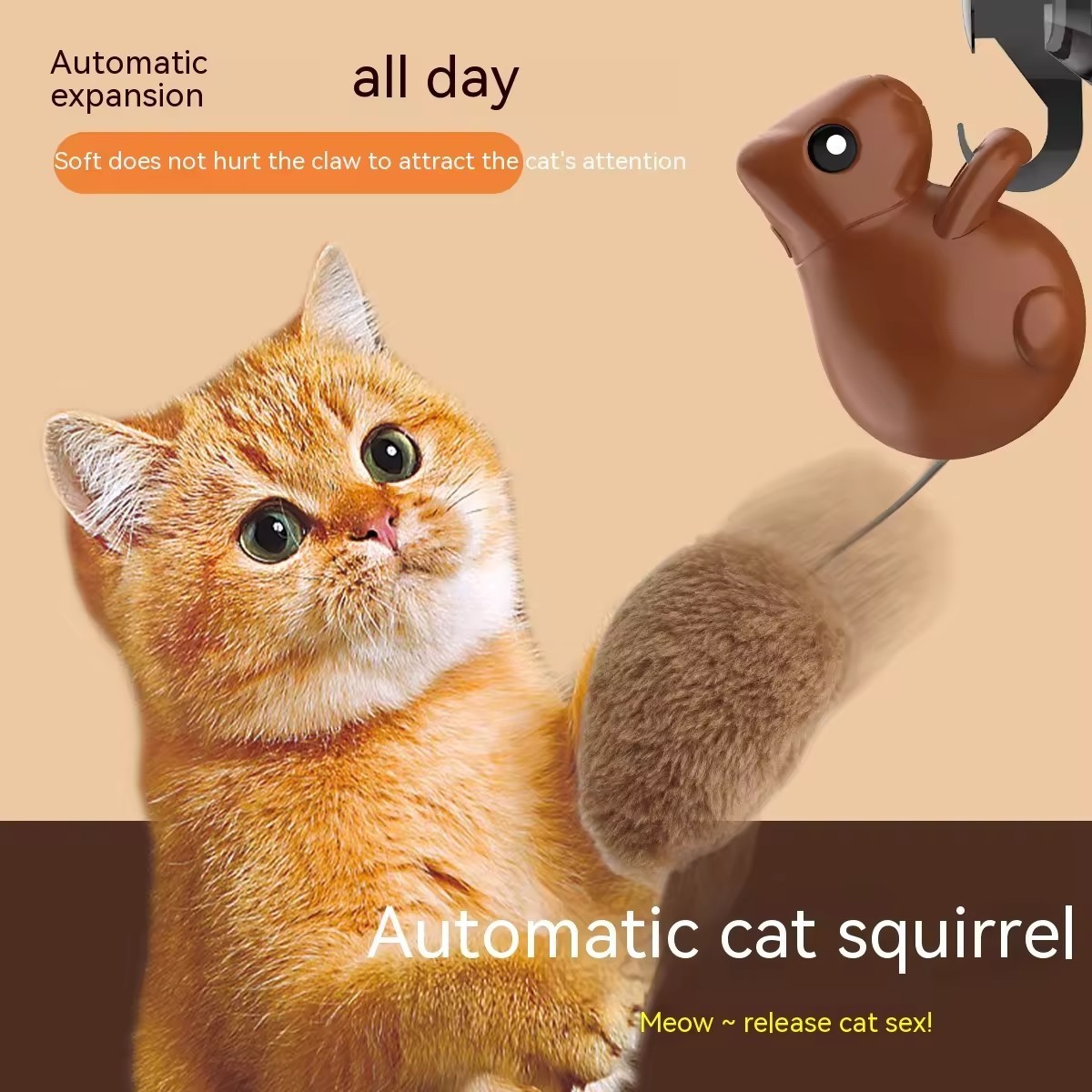 Uniperor Smart USB charging squirrel shape fun cat toy cat high fun interactive pet toy