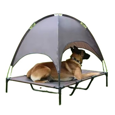 Uniperor Outdoor Dog cot Tent-style Elevated Pet Bed with Canopy Portable tent for Camping or Beach Durable 1680D Oxford Fabric