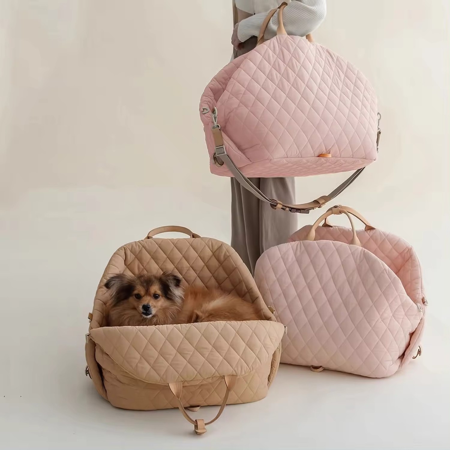 Uniperor Luxury Multi-function Portable Soft-Sided Puppy Pet Carrier Tote Bag Small Dog Cat Carrier Purse Travel Bag for Outdoor