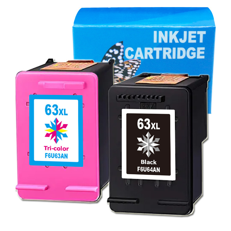 Uniplus High Page Yield F6U63A F6U64A compatible cartridges ink cartridge 63 63xl for hp hp63 Deskjet 2130 2132 3630 3632 3633