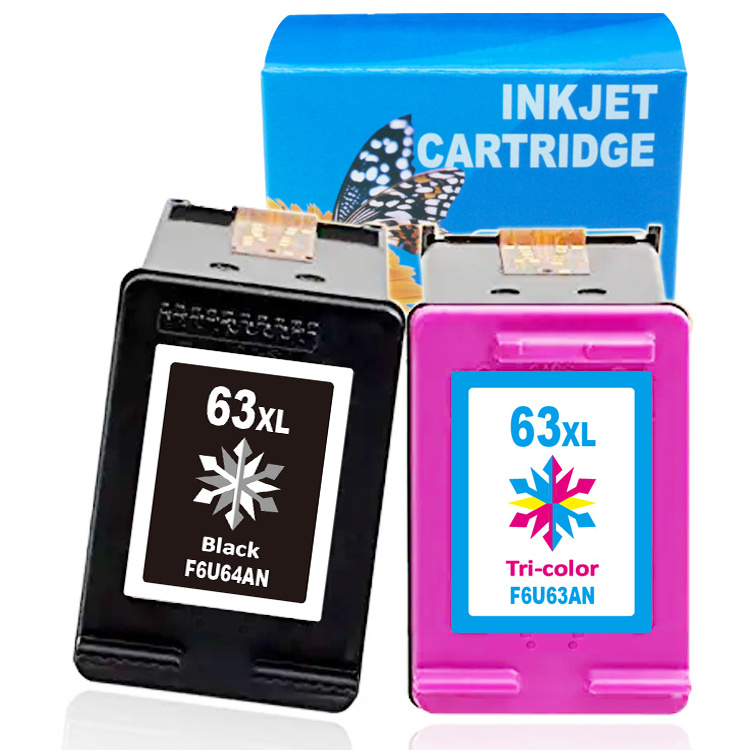 Uniplus High Page Yield F6U63A F6U64A compatible cartridges ink cartridge 63 63xl for hp hp63 Deskjet 2130 2132 3630 3632 3633