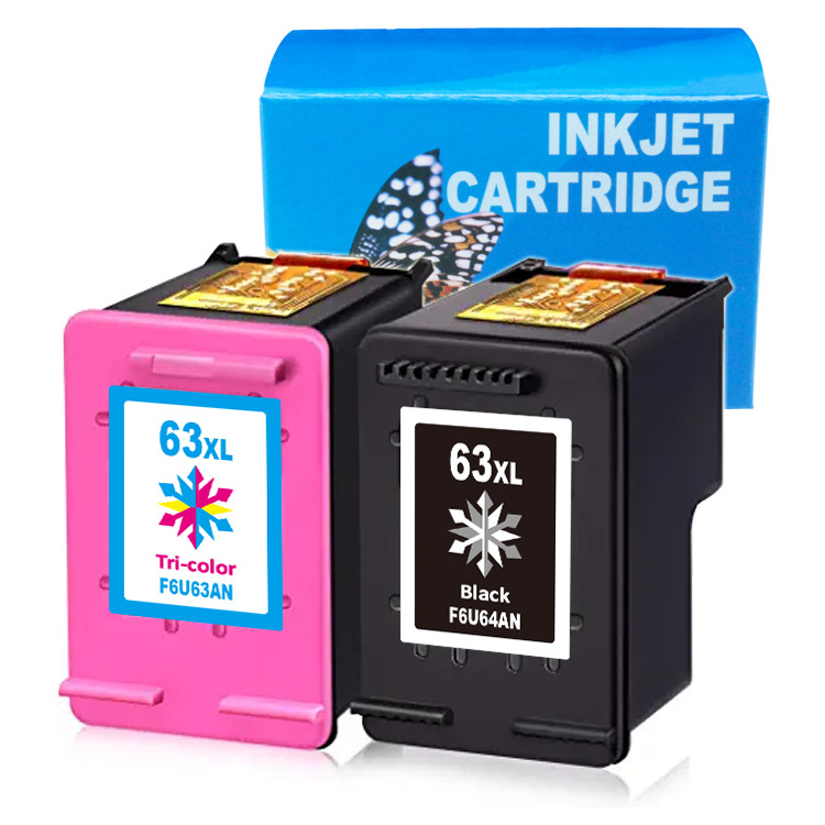 Uniplus High Page Yield F6U63A F6U64A compatible cartridges ink cartridge 63 63xl for hp hp63 Deskjet 2130 2132 3630 3632 3633