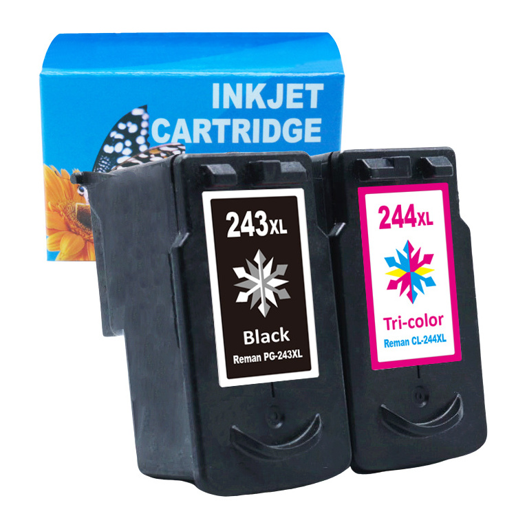 PG-243 CL-244 Ink Cartridge refilled refillable pg 243 canon 243 ink black for Canon Printer Ink