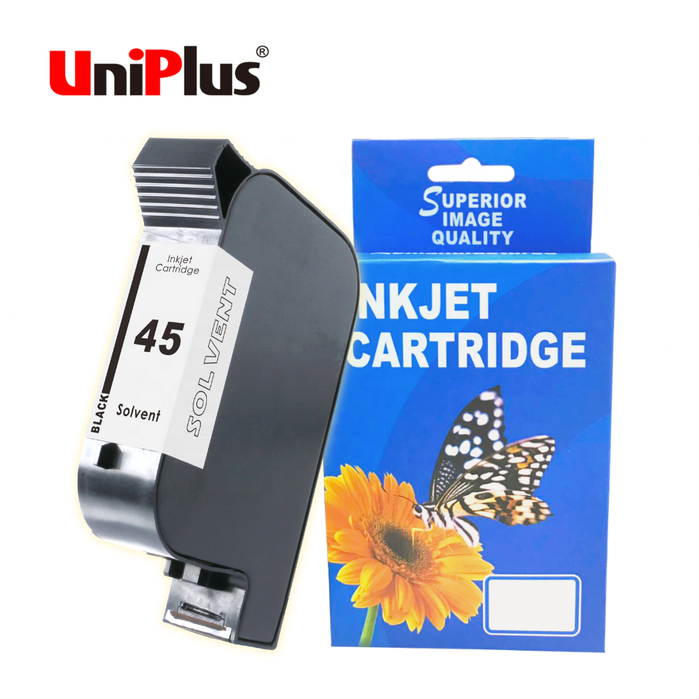 Uniplus 2580 2588 2590 B3F58A B3F58B brand new compatible thermal inkjet coding ink cartridge for HP45 HP 45 2580 tij printer