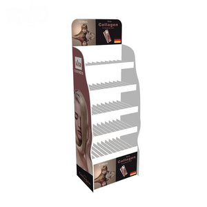 Custom Pop Cosmetic Cardboard Display Paper Shelf Display Rack For Hair Extension