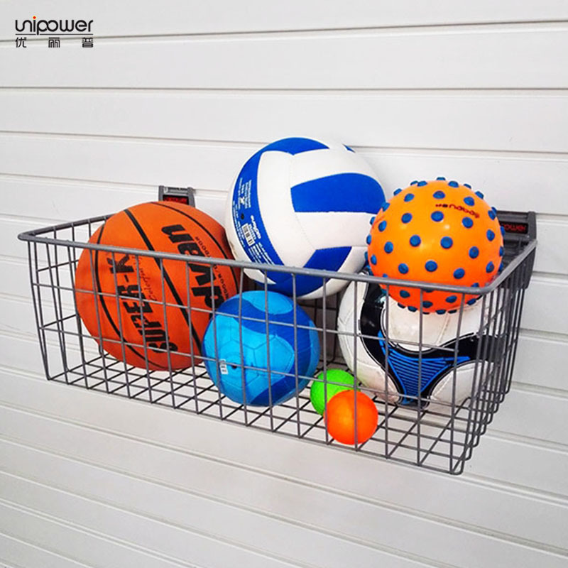 Pvc slatwall panel Accessories metal deep basket  for Garage Storage solution