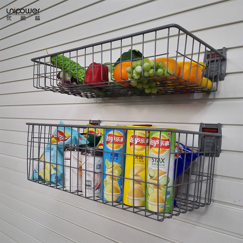 Pvc slatwall panel Accessories metal deep basket  for Garage Storage solution