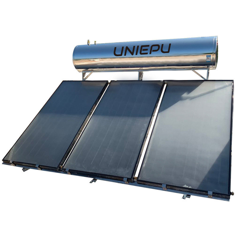 300l China Geyser Rooftop Pressure Stainless Steel Flat-plate Flat Panel Solar Water Heater Kits With Solar Heat Pump