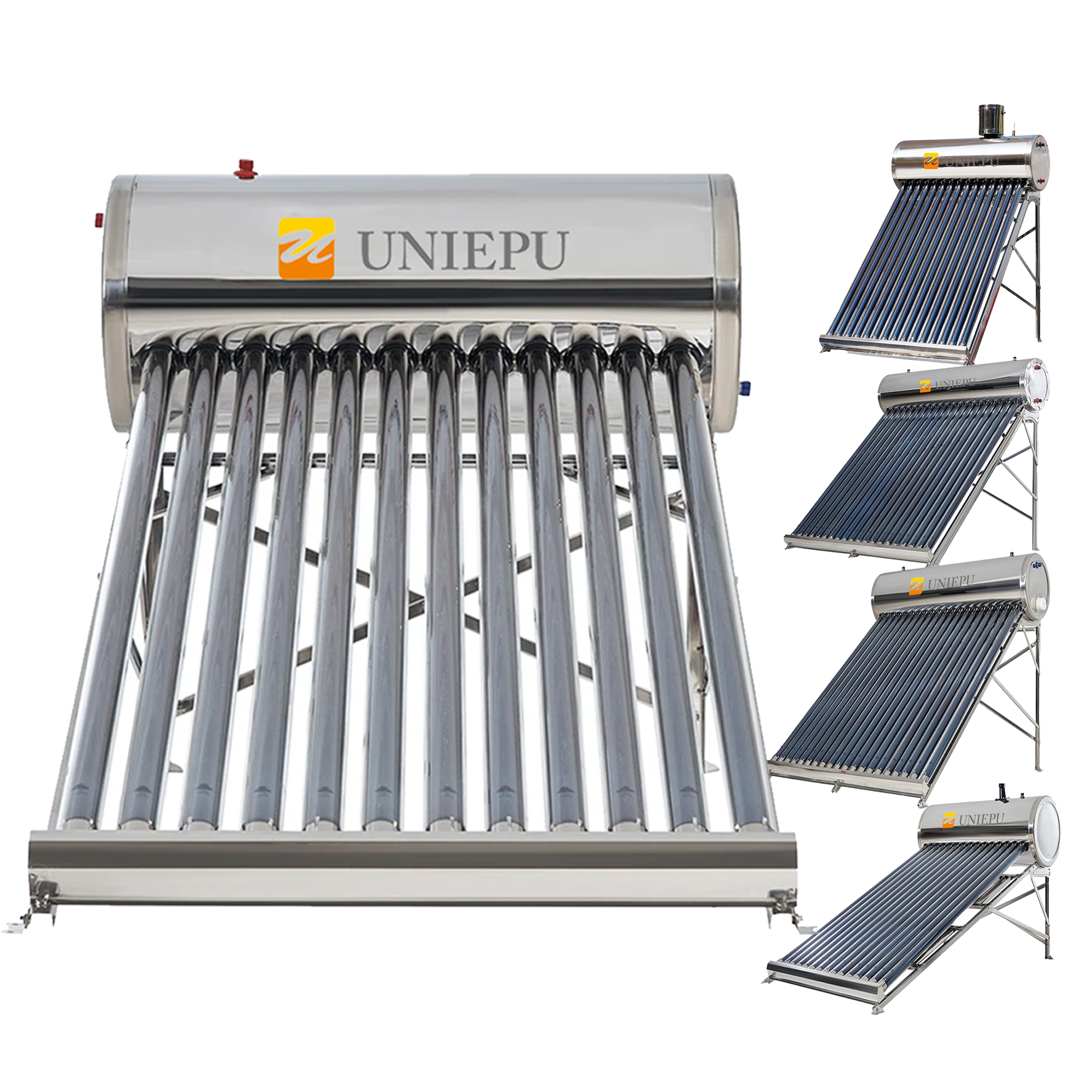 Best Selling Stock Stainless Steel Tank High Efficiency 200liter Roof Top No Pressure Solar Water Heater