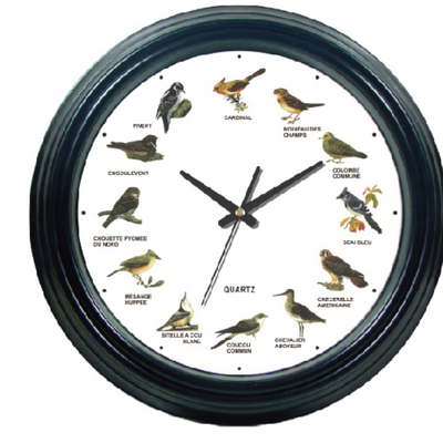 12 inch Plastic Musical Wall Clock with Bird Sound Home Decoration