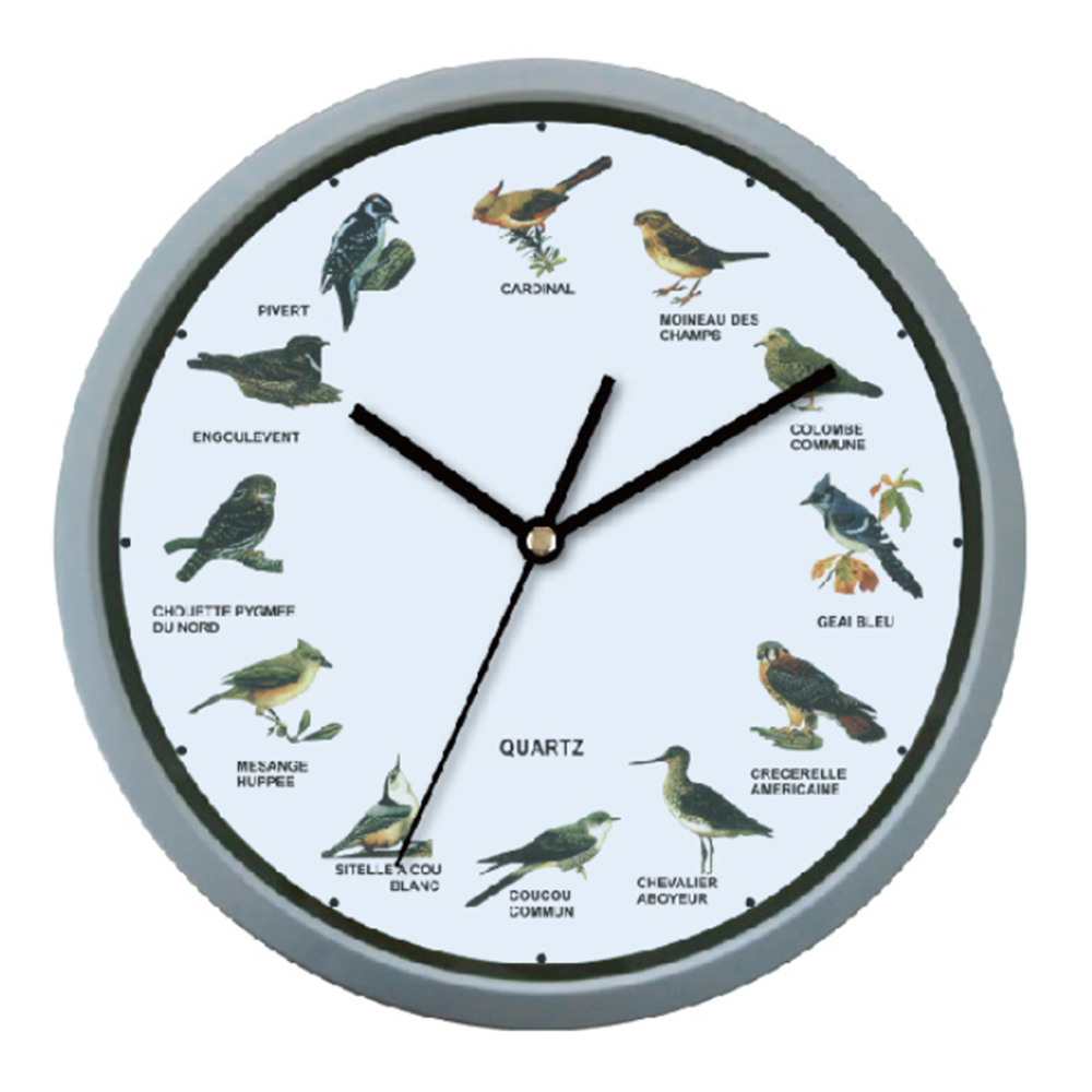 12 inch Bird Singing Musical Wall Clock  Bird Sound Clock