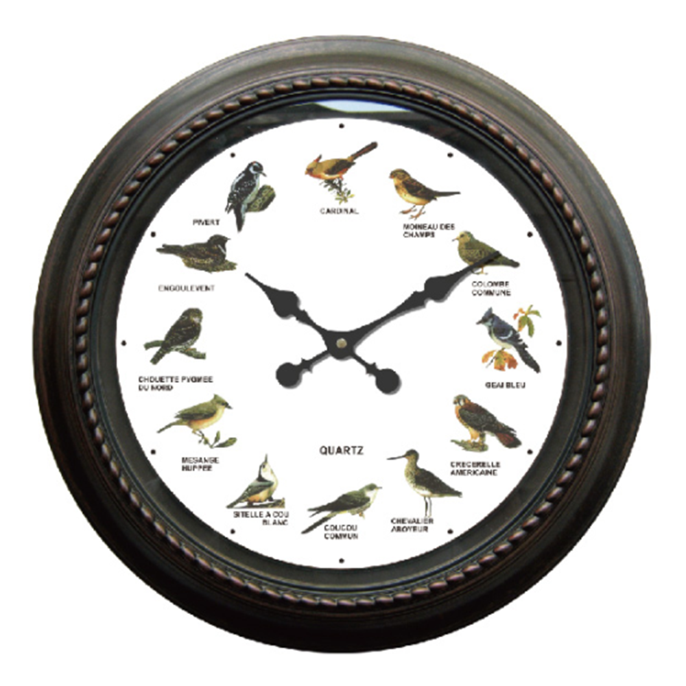 16 inch Plastic Musical Wall Clock with Bird Sound for home