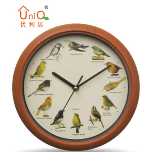 Decorative plastic wall clock with bird sounds