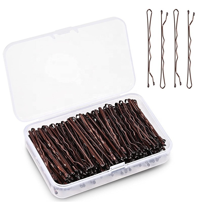 Fancy 150pcs Set Hair Styling Tools U Shaped Gold Blond Brown Black Bobby Pins with Storage Box Hair Slides Clip Hairpins