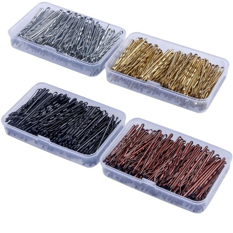 Fancy 150pcs Set Hair Styling Tools U Shaped Gold Blond Brown Black Bobby Pins with Storage Box Hair Slides Clip Hairpins