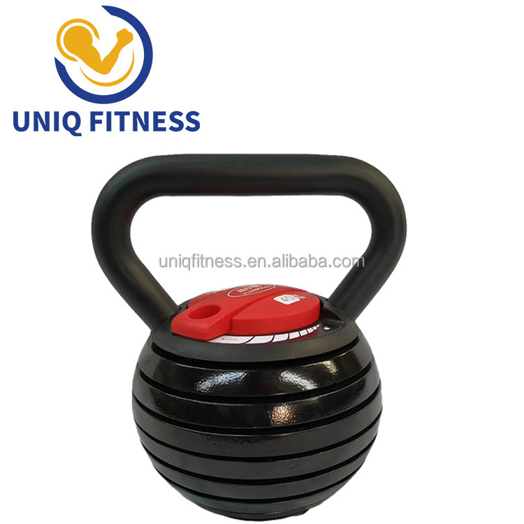 UNIQ Cast Iron Kettlebell Customized Logo 20lb Adjustable Kettlebell