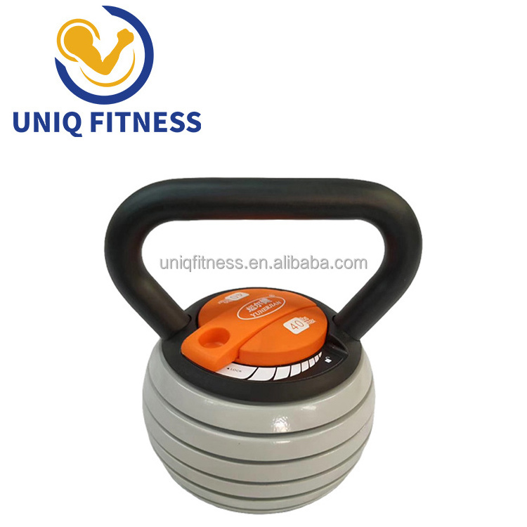 UNIQ Cast Iron Kettlebell Customized Logo 20lb Adjustable Kettlebell