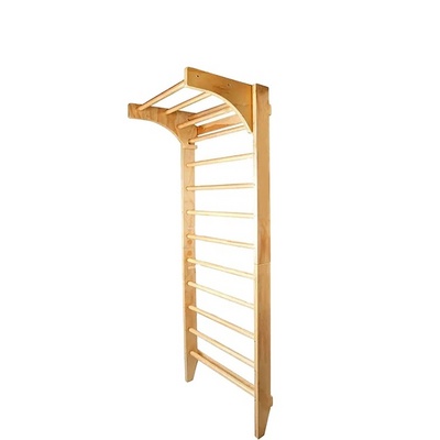 UNIQ Wooden Wall Mounted Swedish Ladder Family Gym Gymnastics Fitness Exercise Ladder Swedish Wall Mounted Bar Indoor Family Gym