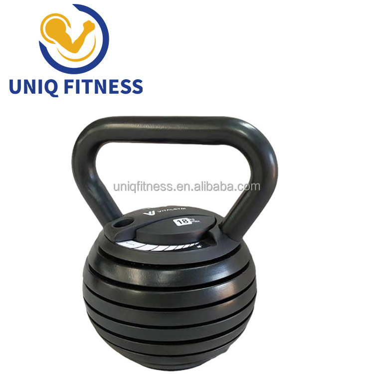 UNIQ Cast Iron Kettlebell Customized Logo 20lb Adjustable Kettlebell