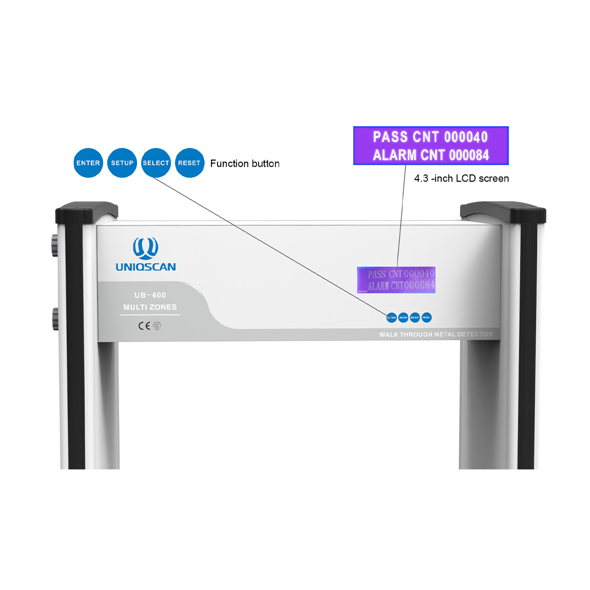 Indoor Used High Sensitivity 18 zones arch metal detector Walk Through Metal Detector Security Gate