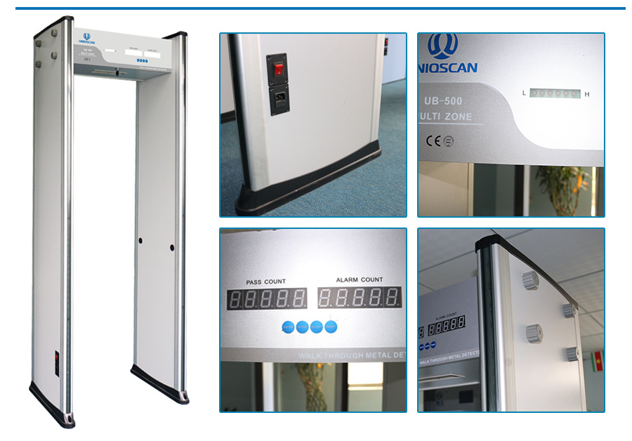 Dropship  Security Equipment Walk Through Metal Detector Gate Solar  CCTV Camera Door Frame Walk Through Scanner UB500