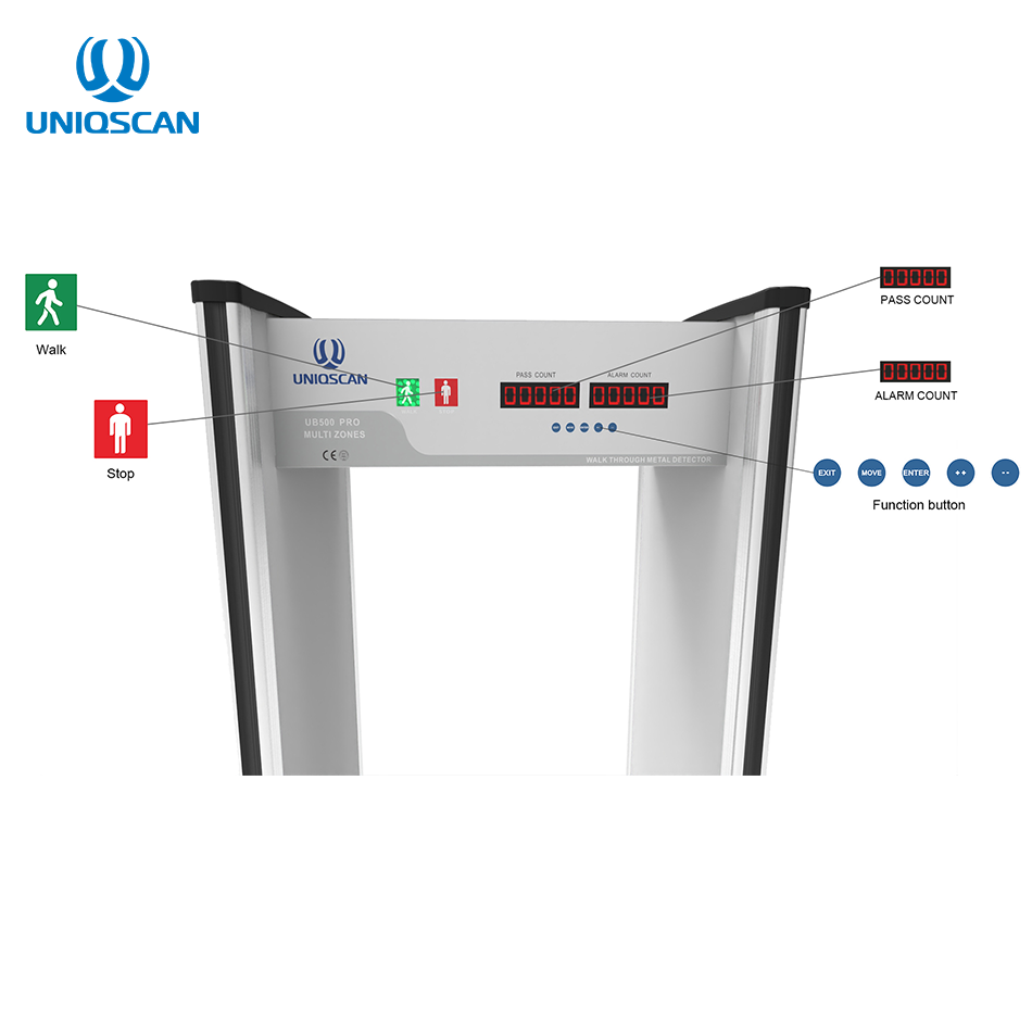 Body temperture outdoor security metal gates metal detector machine Walk Through Security Metal Detector