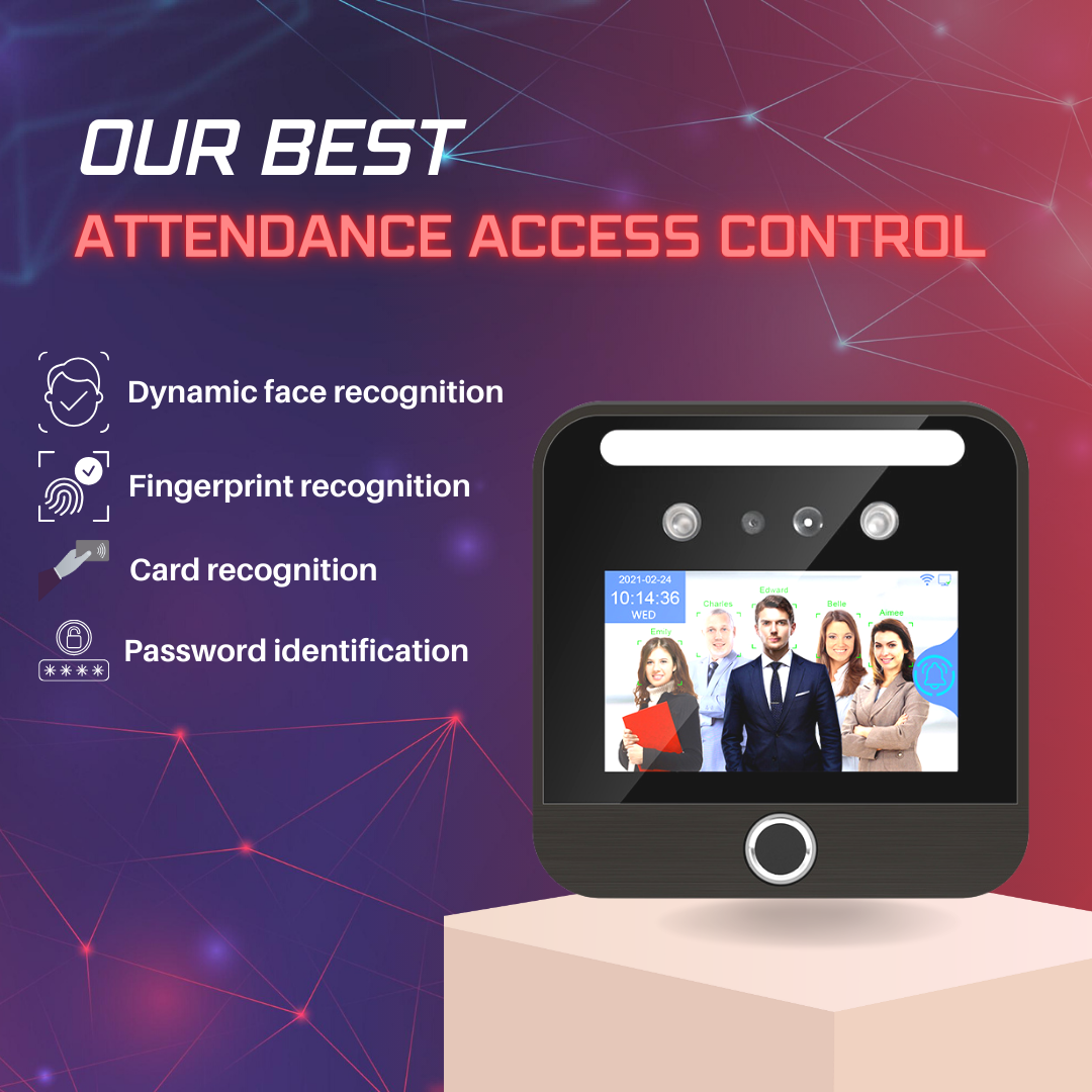 4G Dynamic Facial Recognition and Fingerprint Swiping Attendance and Access Control Machine All-in-One Time Recording Device