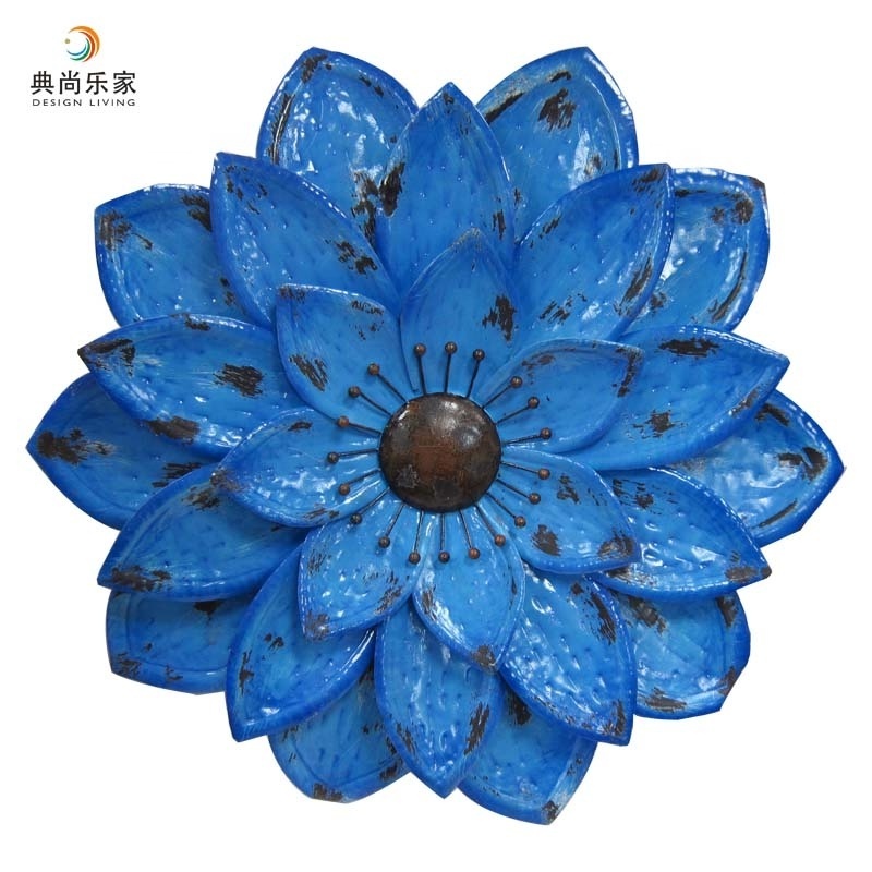 Indoor Antique artificial metal flower art wall decoration