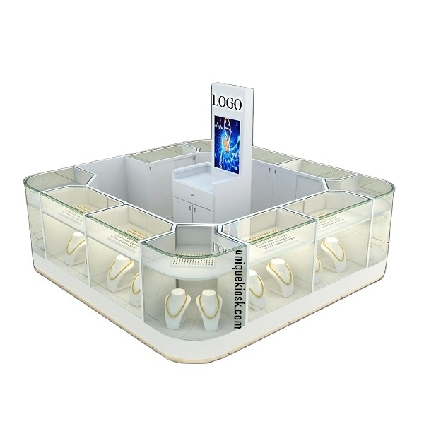 Glass jewelry display cabinet mall jewelry kiosk for sale