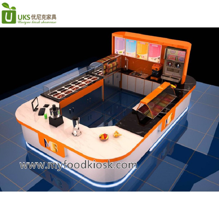 Popular wooden juice bar counter design and high custom made for sale