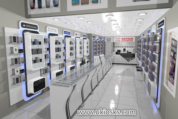 High end mobile phone shop furniture, mobile phone display showcase cell phone shop fitting