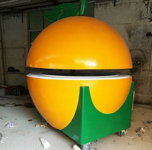 Modern Orange Shape Orange Juice Kiosk Outdoor Beverage Juice Kiosk