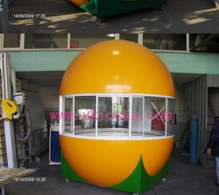 Modern Orange Shape Orange Juice Kiosk Outdoor Beverage Juice Kiosk