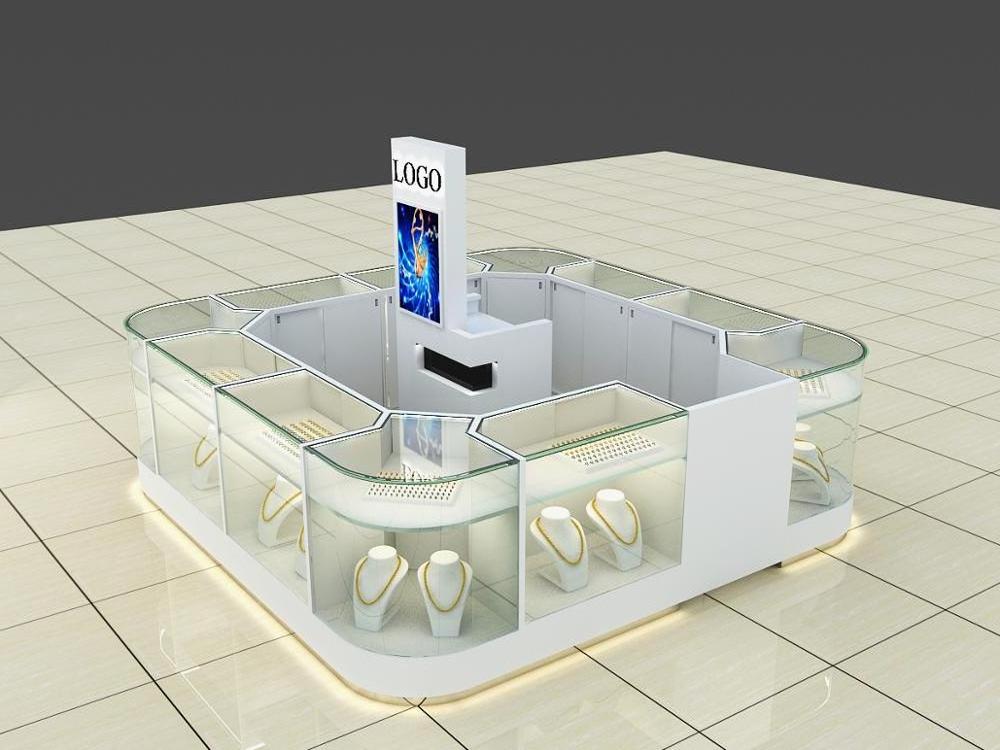 Glass jewelry display cabinet mall jewelry kiosk for sale