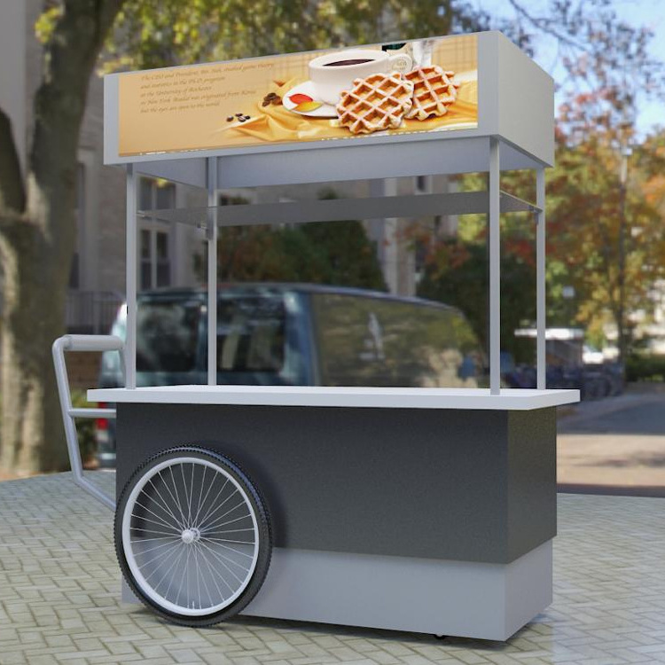 Outdoor food cart wooden food display kiosk trailer retail snack stand idea modern booth stand candy desk counter for sale