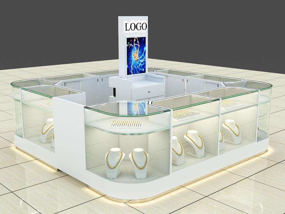 Glass jewelry display cabinet mall jewelry kiosk for sale