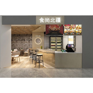 New fast food restaurant interior design restaurant indoor shop display furniture fast food bar counter for sale