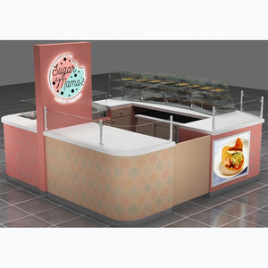 Best selling food consession stand/retail display booth for Cookie display case crepe/waffle/ bread cabinets kiosk idea for sale