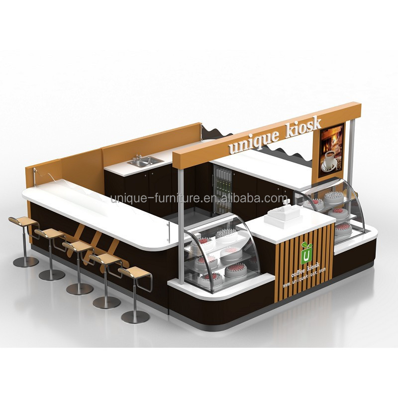 Attractive Food Kiosk Mall Retail Sushi Kiosk Portable Service Counter Coffee Booth Ice Cream Kiosk Snack Shop Furniture Design