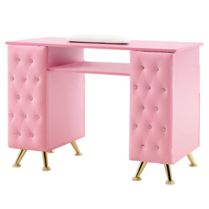 Delicate Pink Nail Table Nail Salon Manicure Desk Fashion European Style Nail Desk Salon Furniture