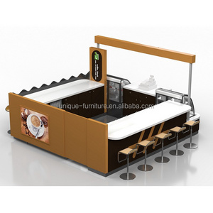 Attractive Food Kiosk Mall Retail Sushi Kiosk Portable Service Counter Coffee Booth Ice Cream Kiosk Snack Shop Furniture Design