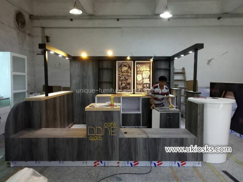 New Product Shopping Center Food Kiosk Design Ideas Modern Unique Coffee Tea Shop Design Golden Cafe Furniture