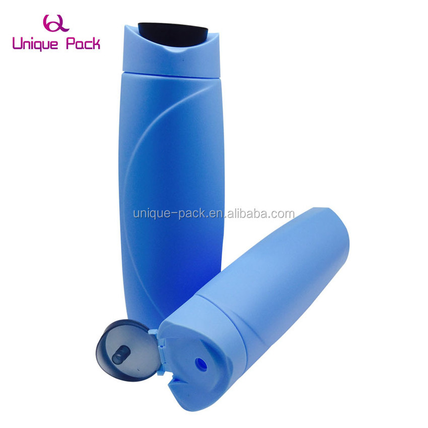 Hot sale blue  200 400 ml plastic empty plastic refilling packaging bottle for shampoo