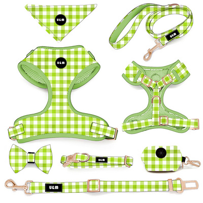 Fashion Grid Style Custom Design Adjustable Designer Neoprene No Pull Chest Dog Vest Harnesses