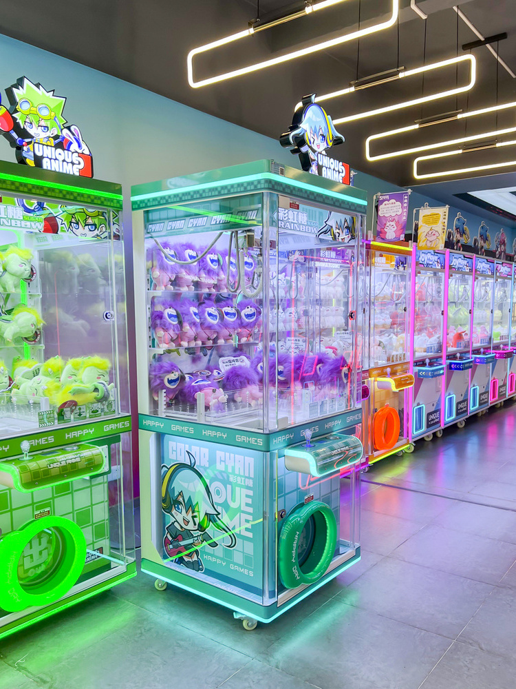 Rainbow Sugar Arcade Claw Dolls Vending Cheap Dolls Catcher Games Machine Coin Operated Toy Arcade Crane Claw Machine