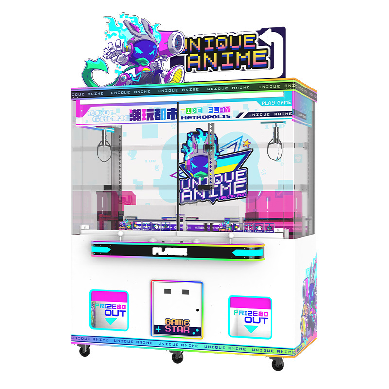 Guang Zhou Unique Animation Coin Operated prize gift Crazy Crane Toy grabber Doll Claw machine with bill acceptor Crane Machine